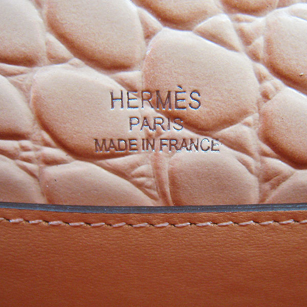 AAA Hermes Kelly 22 CM Stone Veins Leather Handbag Light Orange H008 On Sale